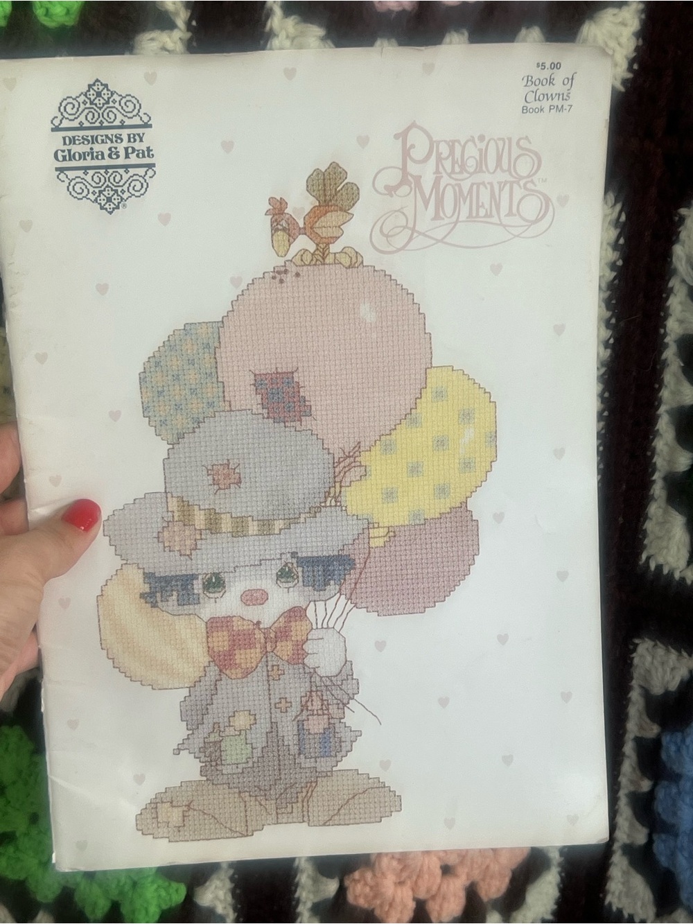 Precious Moments Clown Cross Stitch Pattern with Balloons